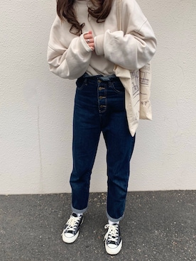 「apres jour（アプレジュール）のアイテム（パンツ）」を使った、おはなさん（レディース・168cm）の冬コーディネート
