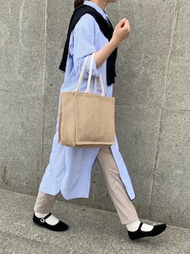 「ストライプワンピース」｜「アイテム（その他）」を使った、おはなさん（レディース・168cm）の春コーディネート