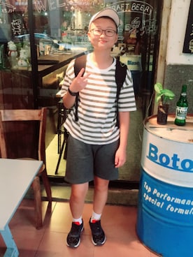 「Ed Hardy（エドハーディー）のアイテム（バッグ）」を使った、ChangYinRuさん（レディース・160cm）の夏コーディネート