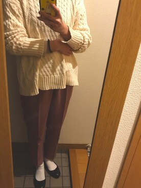 「くすみピンク」｜「アイテム（スラックス）」を使った、miimeeさん（レディース・165cm）の春コーディネート