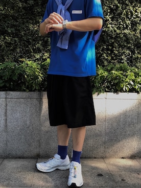 「ROARINGWILDのアイテム（トップス）」を使った、马骝仔会上树啊啊啊啊さん（メンズ・171cm）の夏コーディネート