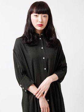 「アイテム（シャツワンピース）」を使った、DAILYSHOPさん（レディース・165cm）の冬コーディネート