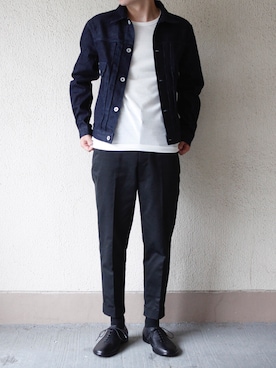 「アイテム（デニムジャケット）」を使った、DAILYSHOPさん（メンズ・170cm）の夏コーディネート