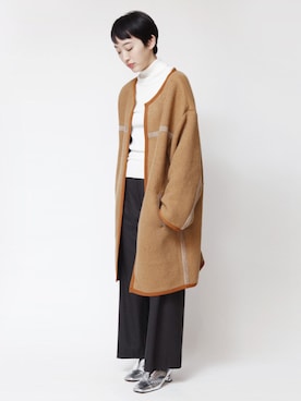 「カシミヤ」｜「アイテム（スラックス）」を使った、DAILYSHOPさん（レディース・165cm）の秋コーディネート