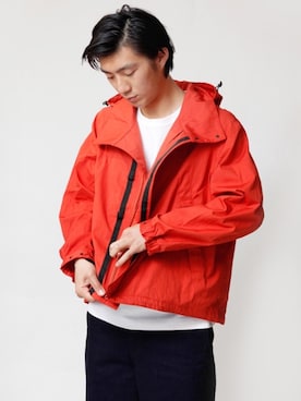 「アイテム（ブルゾン、オレンジ系）」を使った、DAILYSHOPさん（メンズ・183cm）の春コーディネート