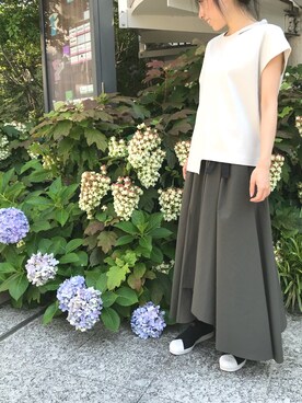 「AVIE（アビィ）のアイテム」を使った、AIさん（レディース・156cm）の夏コーディネート