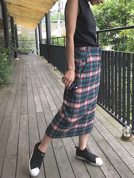 「AVIE（アビィ）のアイテム」を使った、AIさん（レディース・156cm）の夏コーディネート