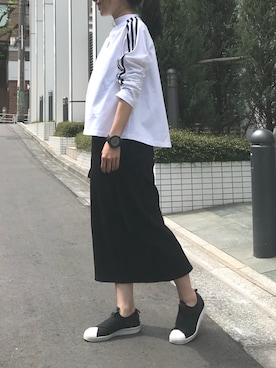 「SUUNTO（スント）のアイテム」を使った、AIさん（レディース・156cm）の春コーディネート