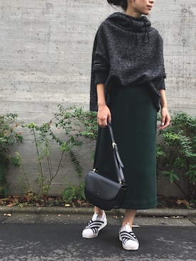 「AVIE（アビィ）のアイテム」を使った、AIさん（レディース・156cm）の冬コーディネート