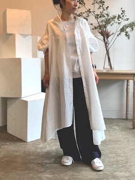 「SUUNTO（スント）のアイテム」を使った、AIさん（レディース・156cm）の春コーディネート