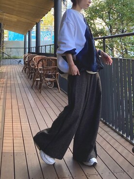 「ニットコーデ」｜「NIKE（ナイキ）のアイテム」を使った、AIさん（レディース・156cm）の秋コーディネート