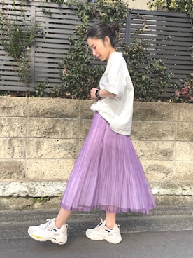 「FILA」｜AIさん（レディース・156cm）の冬コーディネート