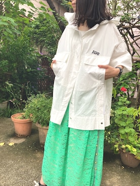 「COOLなこのコが仲間入り」｜「アイテム（ブルゾン）」を使った、AIさん（レディース・157cm）の夏コーディネート