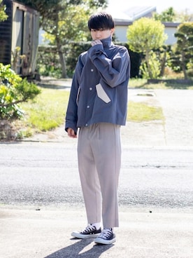 「epnok（エプノック）のアイテム（ブルゾン）」を使った、Junya..さん（メンズ・173cm）の春コーディネート