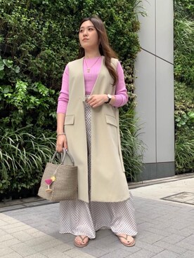 「THE IRON（アイロン）のアイテム」を使った、矢作（yahagi）さん（レディース・158cm）の春コーディネート