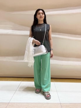 「UNITED ARROWS（ユナイテッドアローズ）のアイテム（タンクトップ）」を使った、矢作（yahagi）さん（レディース・158cm）の春コーディネート