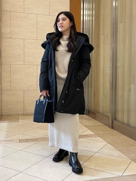 「WOOLRICH（ウールリッチ）のアイテム（ジャケット/アウター）」を使った、矢作（yahagi）さん（レディース・158cm）の秋コーディネート