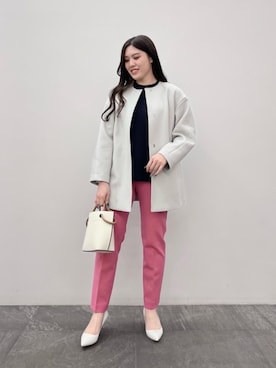 「ビジネス」｜「アイテム（その他アウター）」を使った、矢作（yahagi）さん（レディース・158cm）の冬コーディネート