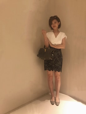 「H&M（エイチ・アンド・エム）のアイテム（タンクトップ）」を使った、哈尼咚さん（レディース・165cm）の夏コーディネート