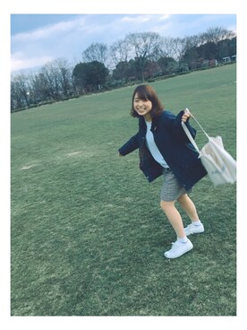 「友達」｜「アイテム（ジャケット/アウター）」を使った、橋爪さん（レディース・152cm）の春コーディネート