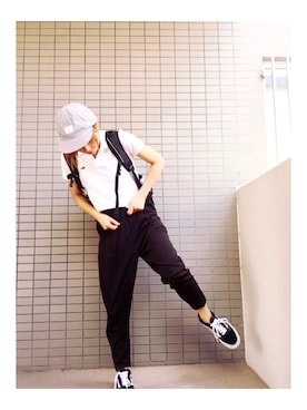 「152cm」｜「アイテム（キャップ）」を使った、橋爪さん（レディース・152cm）の夏コーディネート