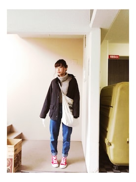 「152cm」｜「アイテム（その他アウター）」を使った、橋爪さん（レディース・152cm）の春コーディネート