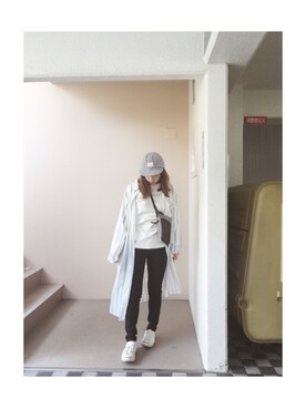 「152cm」｜「アイテム（キャップ）」を使った、橋爪さん（レディース・152cm）の春コーディネート