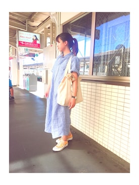 「152cm」｜「アイテム（腕時計）」を使った、橋爪さん（レディース・152cm）の夏コーディネート