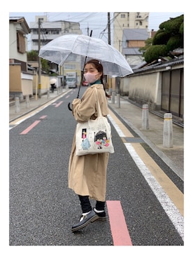 「152cm」｜「アイテム（トレンチコート）」を使った、橋爪さん（レディース・152cm）の春コーディネート
