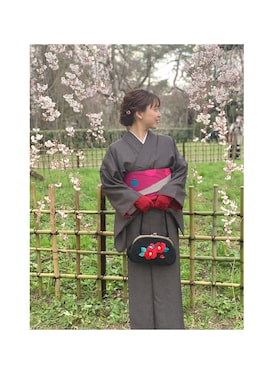 「152cm」｜「アイテム（浴衣）」を使った、橋爪さん（レディース・152cm）の春コーディネート