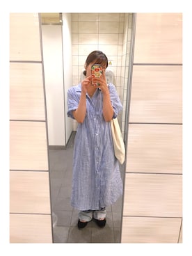 「152cm」｜「アイテム（シャツワンピース）」を使った、橋爪さん（レディース・152cm）の秋コーディネート