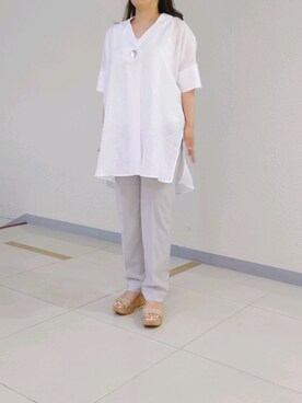 「NARACAMICIE（ナラカミーチェ）のアイテム（その他パンツ）」を使った、sunflowersunflowerさん（レディース・153cm）の夏コーディネート