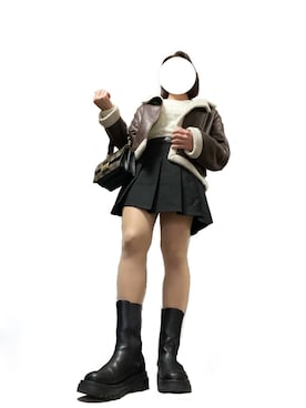 「GRL」｜「アイテム（ライダースジャケット）」を使った、みさん（レディース・155cm）の冬コーディネート