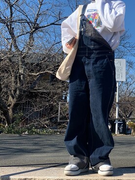 「FREAK'S STORE（フリークスストア）のアイテム（スウェット、ホワイト系）」を使った、haruさん（レディース）の冬コーディネート