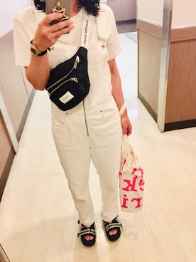 「ZARA（ザラ）のアイテム（サロペット/オーバーオール）」を使った、maririnn828さん（レディース・153cm）の夏コーディネート