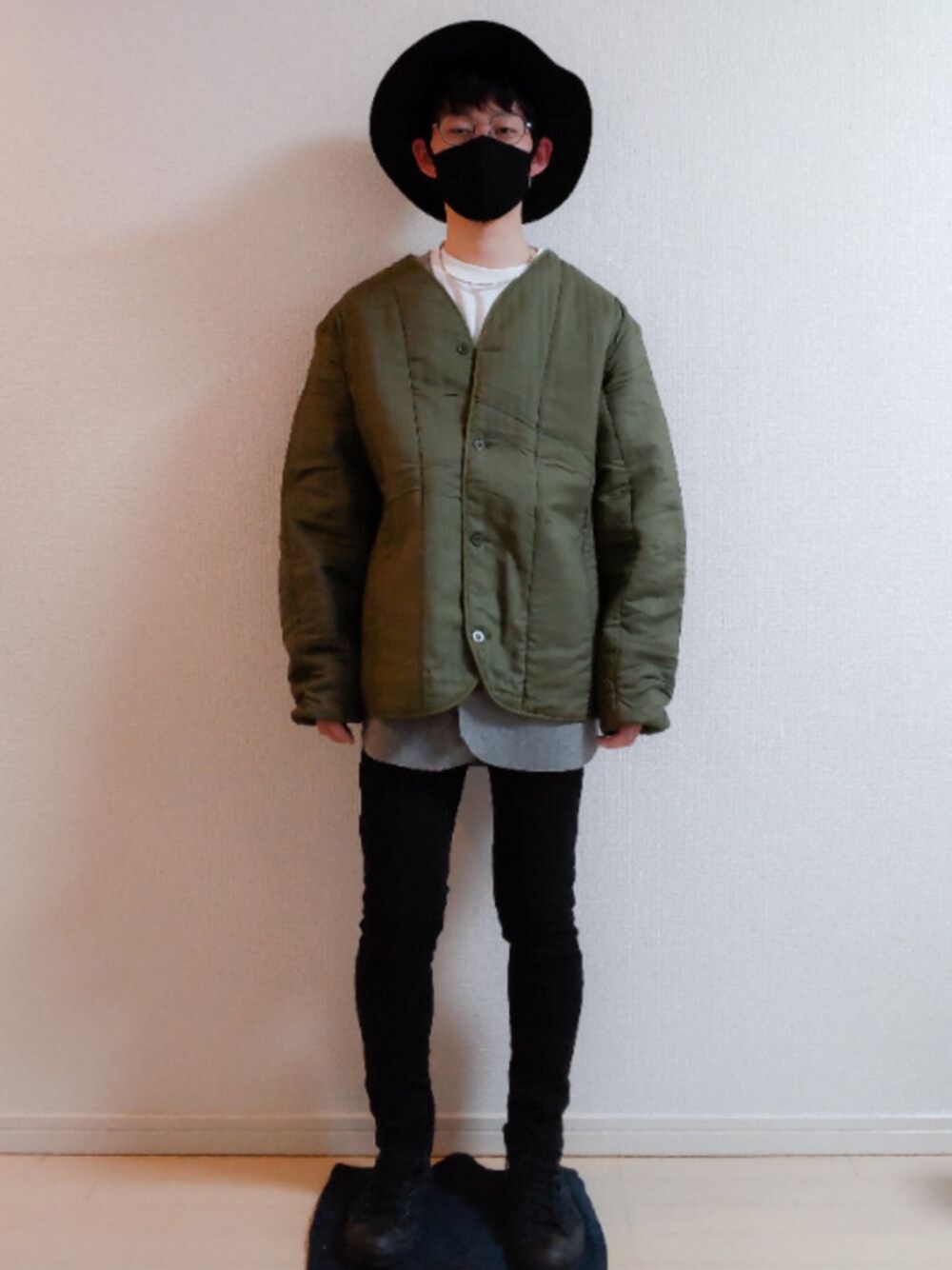 「春こーで」｜「KIJIMA TAKAYUKIの＜KIJIMA TAKAYUKI（キジマ タカユキ）＞ コットンナイロン　ハット（ハット、ブラック系）」を使った、AAaaさん（メンズ・168cm）の春コーディネートの1枚目の写真