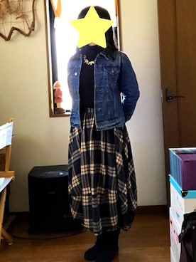 「コクーンスカート」｜「アイテム（アクセサリー）」を使った、chiuさん（レディース・153cm）の春コーディネート