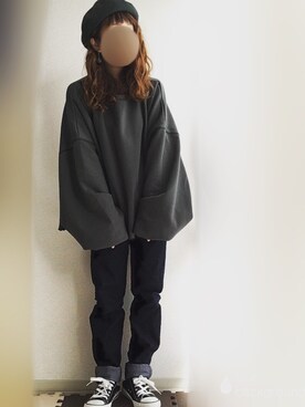 「osharewalker（オシャレウォーカー）のアイテム（ハンチング/ベレー帽）」を使った、yUuさん（レディース・149cm）の秋コーディネート