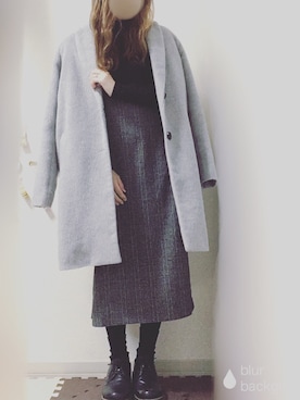 「titivate（ティティベイト）のアイテム（チェスターコート）」を使った、yUuさん（レディース・149cm）の冬コーディネート
