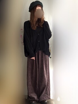 「osharewalker（オシャレウォーカー）のアイテム（ハンチング/ベレー帽）」を使った、yUuさん（レディース・149cm）の冬コーディネート
