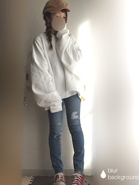 「アイテム（スウェット）」を使った、yUuさん（レディース・149cm）の冬コーディネート