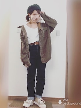「osharewalker（オシャレウォーカー）のアイテム（ハンチング/ベレー帽）」を使った、yUuさん（レディース・149cm）の秋コーディネート