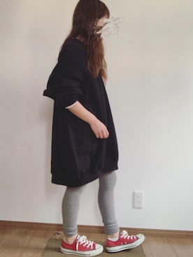 「unrelaxing（アンリラクシング）のアイテム（スウェット）」を使った、yUuさん（レディース・149cm）の冬コーディネート