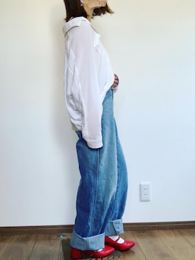 「osharewalker（オシャレウォーカー）のアイテム（シャツ/ブラウス）」を使った、yUuさん（レディース・149cm）の春コーディネート