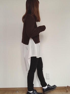 「osharewalker（オシャレウォーカー）のアイテム（シャツ/ブラウス）」を使った、yUuさん（レディース・149cm）の冬コーディネート
