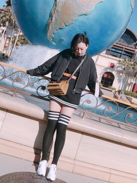 「WC（ダブル シー）のアイテム（MA-1）」を使った、catfishさん（レディース・170cm）の秋コーディネート