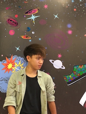 「PULL&BEAR（プルアンドベア）のアイテム（シャツ/ブラウス）」を使った、Widi Ardさん（メンズ・169cm）の夏コーディネート