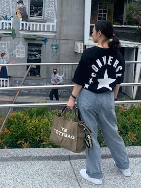 「MARC JACOBS（マークジェイコブス）のアイテム（トートバッグ）」を使った、annabelさん（レディース・154cm）の秋コーディネート