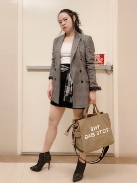 「MARC JACOBS（マークジェイコブス）のアイテム（トートバッグ）」を使った、annabelさん（レディース・154cm）の冬コーディネート