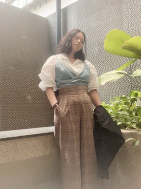 「アイテム（チューブトップ、ブルー系）」を使った、annabelさん（レディース・154cm）の春コーディネート